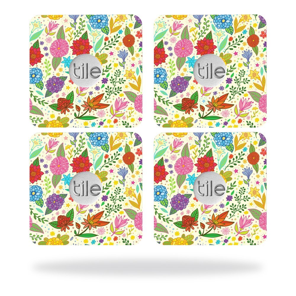 MightySkins Skin Compatible with Tile Slim Key Finder (4 Pack) wrap Cover Sticker Skins Flower Garden