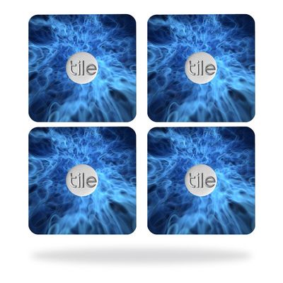MightySkins Skin Compatible with Tile Slim Key Finder (4 Pack) wrap Cover Sticker Skins Blue Mystic Flames