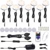 AIBOO Kitchen Under Cabinet Lighting LED 12Vdc 8 Pack Black Cord Aluminum Puck Lights for Counter Closet Furniture Shelf Lighting Dimmable with RF Wireless Remote Control(2700K Warm White) view 1