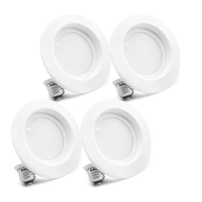Bioluz LED 4-inch Ceiling Light Fixture, 4-Pack 13W, 90 CRI Dimmable Retrofit Recessed Lighting, 2700K Warm White, 910 Lumens, UL-Listed, JA8 CEC LED Light Fixture for Ceiling Lights