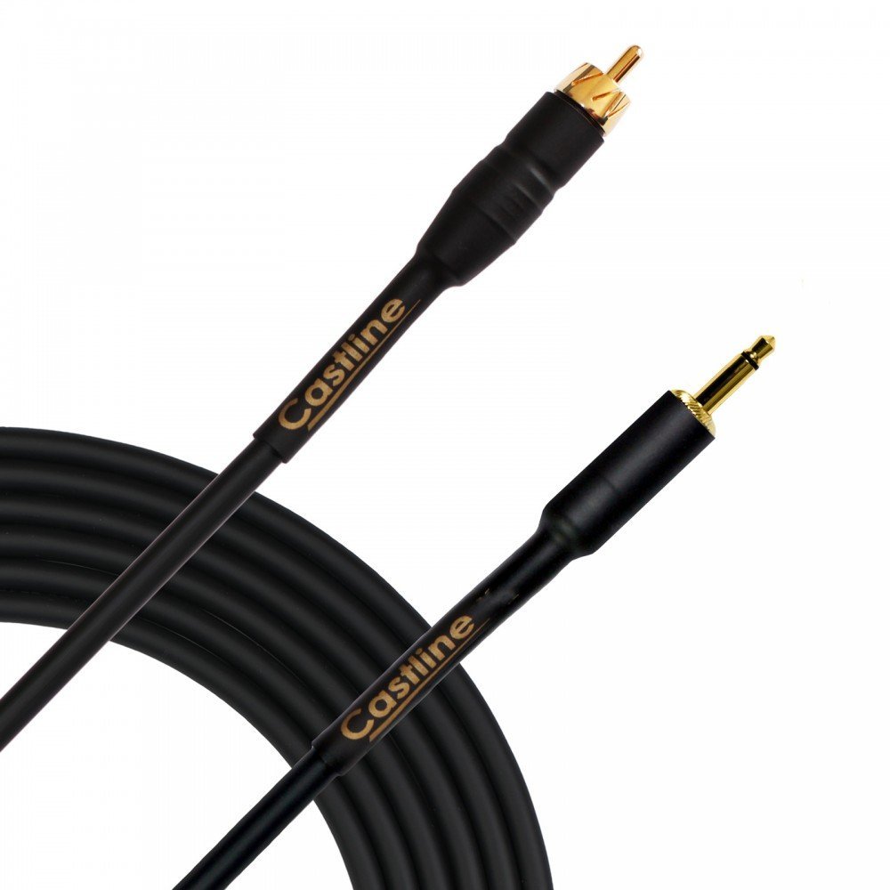 1 Ft Castline Gold RCA to 3.5 mm TS Audio Patch Cable Mogami 2549