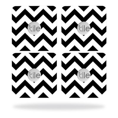 MightySkins Skin Compatible with Tile Slim Key Finder (4 Pack) wrap Cover Sticker Skins Black Chevron