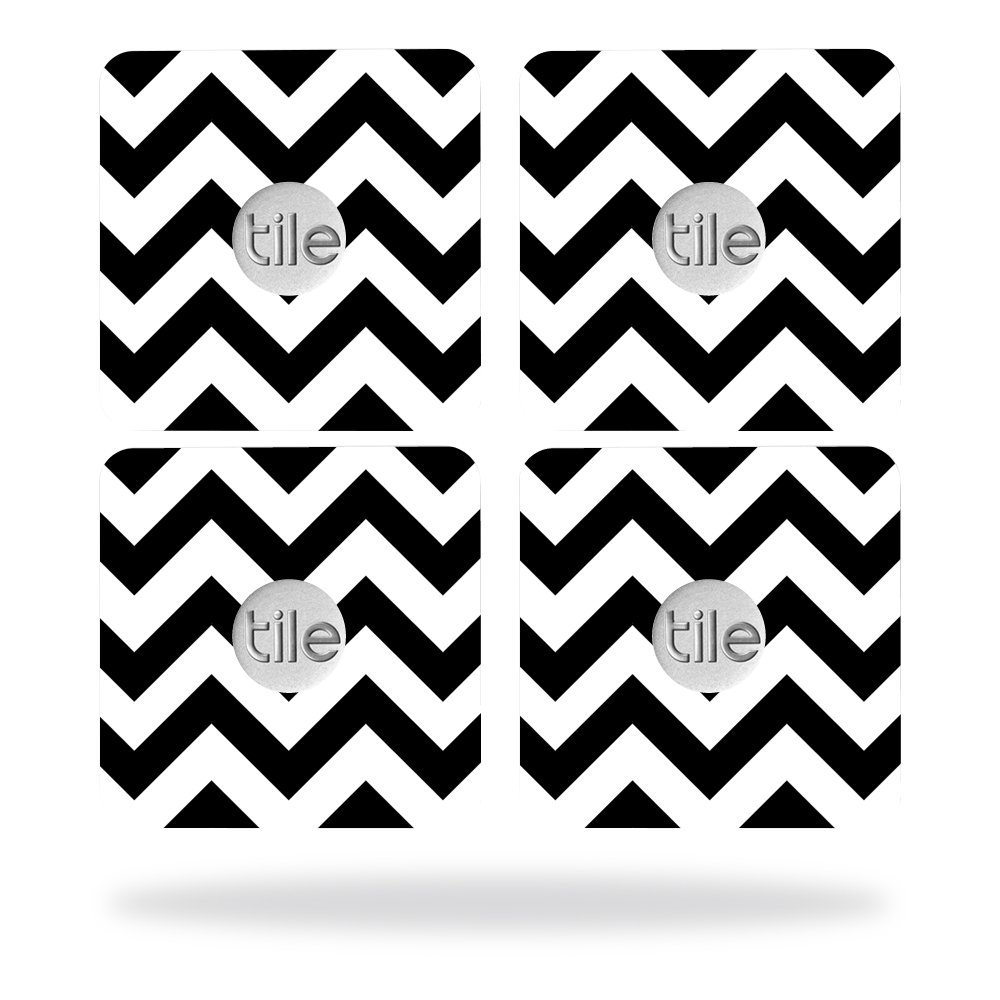 MightySkins Skin Compatible with Tile Slim Key Finder (4 Pack) wrap Cover Sticker Skins Black Chevron