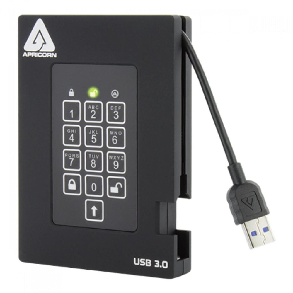 Apricorn 2TB Aegis Fortress FIPS 140-2 Level 2 Validated 256-Bit Encrypted USB 3 External SSD (A25-3PL256-S2000F)