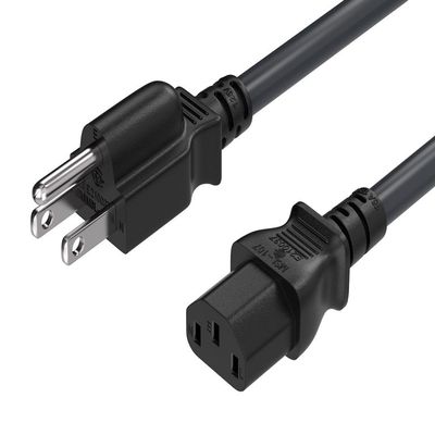 SANOXY Cables and Adapters; 2 Pack of1ft 14 AWG Universal Power Cord (IEC320 C13 to NEMA 5-15P)