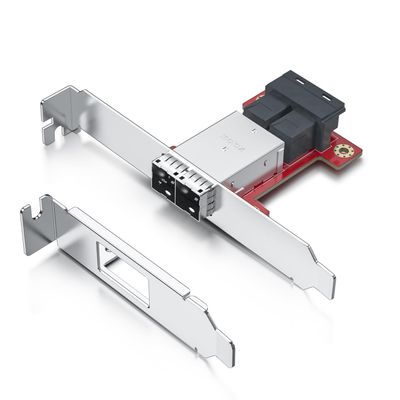 10Gtek Dual Port Mini SAS Adapter SFF-8643 to SFF-8644 PCIe 3.0 Host Bus Adapter, 12Gbps SAS/SATA HBA Card for Server Storage RAID Controller