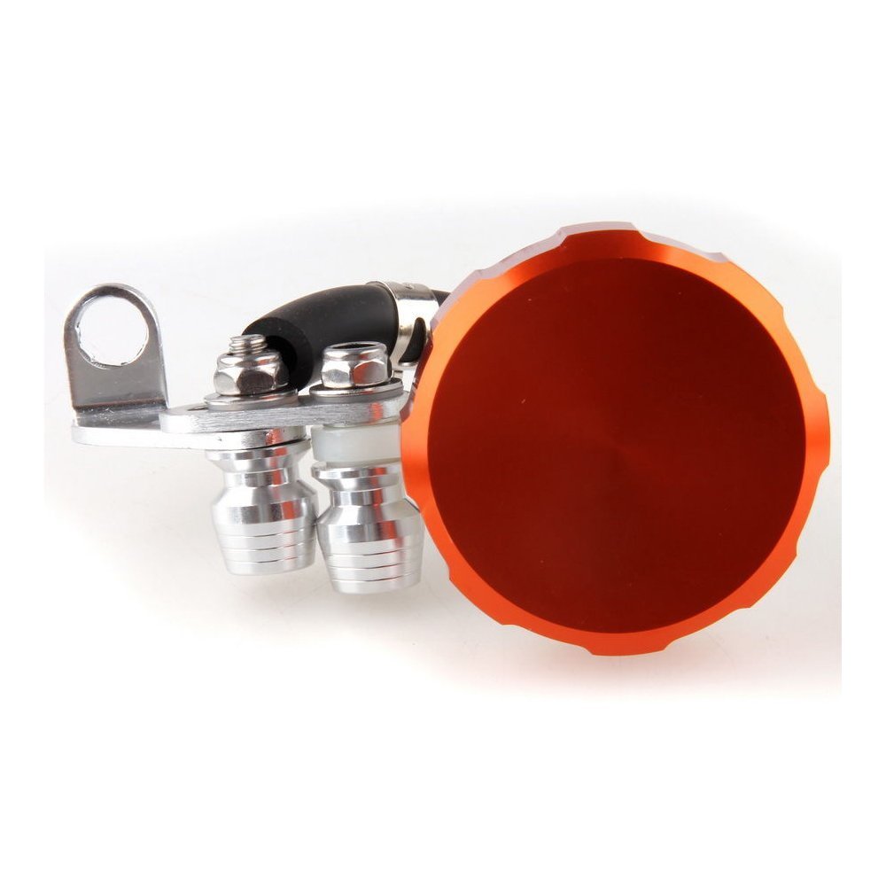 PolarLander Motorcycle CNC Plastic Straight Pipe Export Oil Cylinder with Mounting Bracket Orange