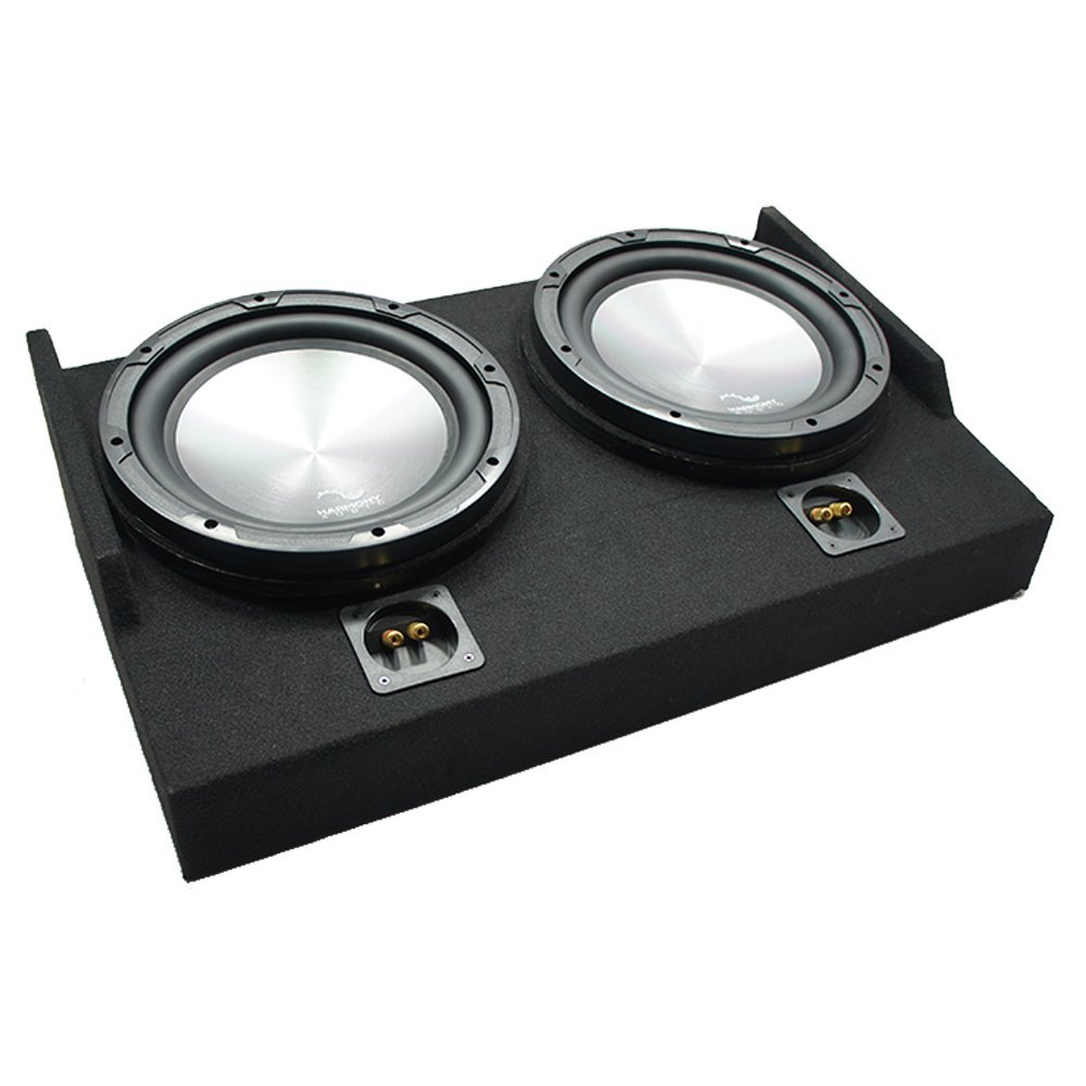 American Sound Connection HA-A122 Compatible with Ford F150 Super Cab 2015-2025 1000W Dual 2 Ohm 12" Subwoofer and FTB2X12-15EXTCAB Dual 12" Sub Box