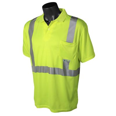 Radians Unisex Adult Hi-vis Polo ST12-2PGS-2X Industrial Safety Shirt Short Sleeve, Safety Green, XX-Large US