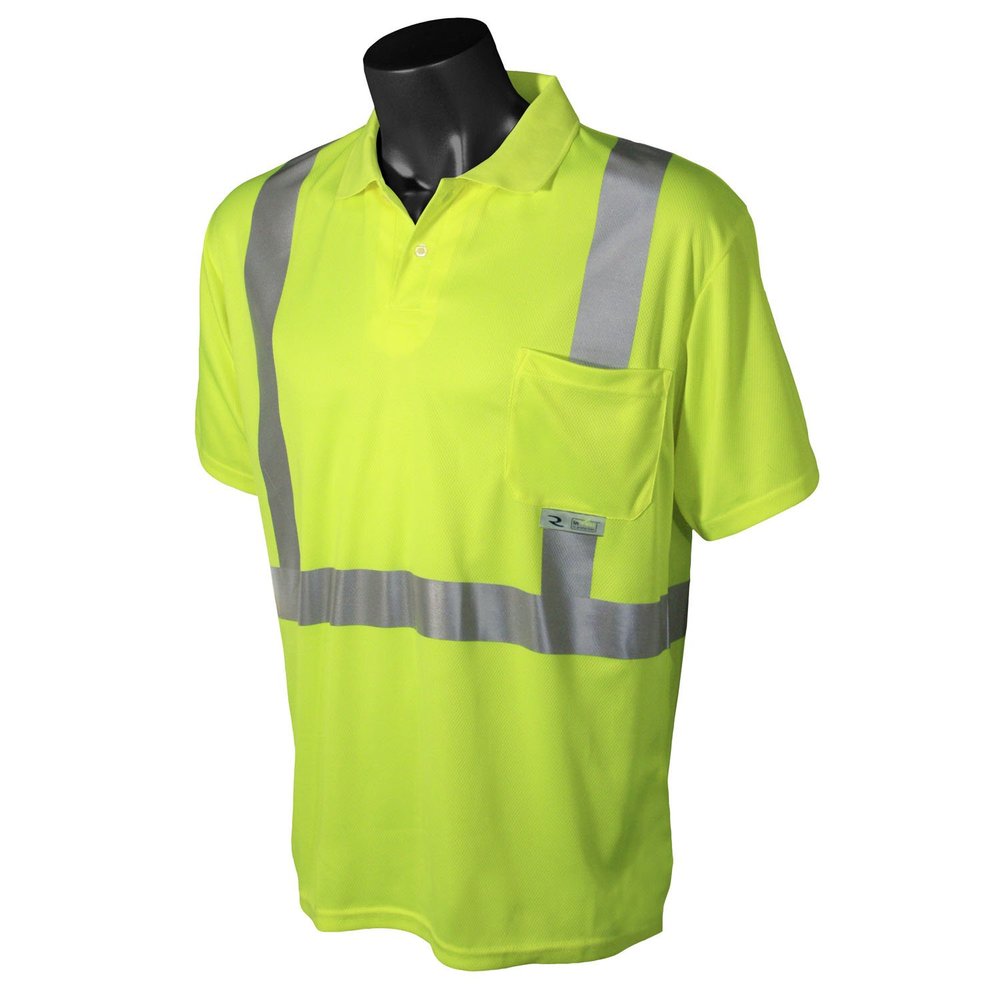 Radians Unisex Adult Hi-vis Polo ST12-2PGS-2X Industrial Safety Shirt Short Sleeve, Safety Green, XX-Large US