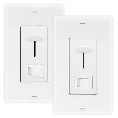 Maxxima LED Dimmer Electrical Light Switch, White 2 Pack, 3-Way/Single Pole