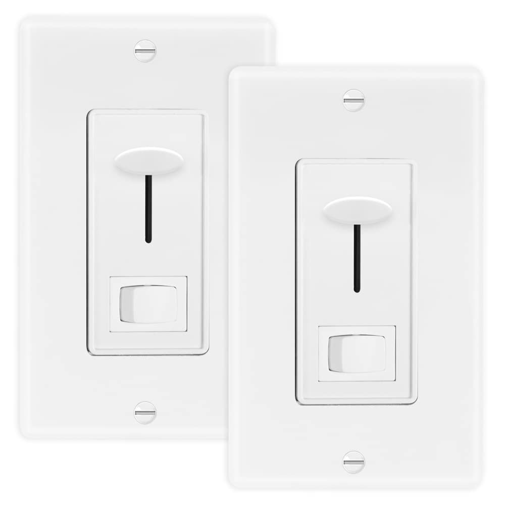 Maxxima LED Dimmer Electrical Light Switch, White 2 Pack, 3-Way/Single Pole