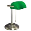 Alera ALELMP557AB Traditional 10.5 in. x 11 in. x 13 in. Banker's Lamp - Antique Brass/Green view 2