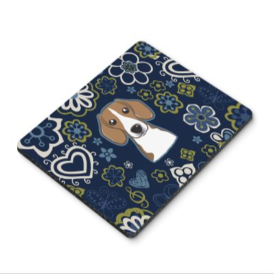 Caroline's Treasures BB5090MP Blue Flowers Beagle Mouse Pad, Hot Pad or Trivet for Home Office Gaming Working Computers Laptop Mouse Mat,Washable Large Mousepad