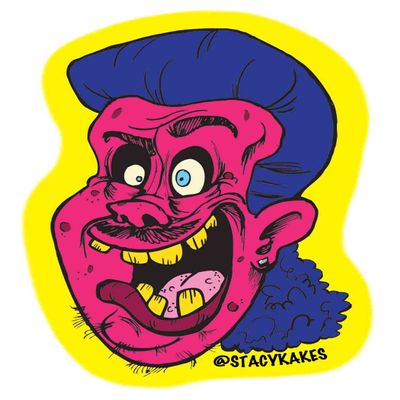 80's Mullet Man Zombie Decal - for Cars, Laptops, and More! - Use Inside or Outside - Sicks to Any Flat Smooth Surface