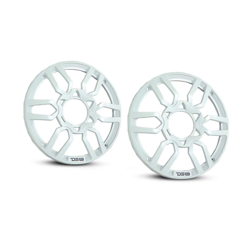DS18 PRO-GRILL6 Speaker Cover - 6.5-Inch Car Audio Plastic Universal Speaker Grill Cover, Cover and Protect Your Speakers - White - Set of 2