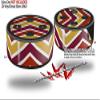 Skin Wrap Decal Set 2 Pack for Amazon Echo Dot 2 - Zig Zag Yellow Burgundy Orange (2nd Generation ONLY - Echo NOT Included) view 2