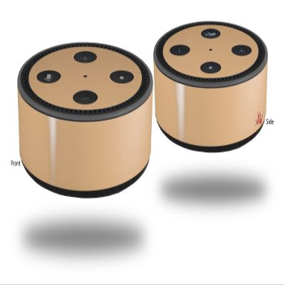 Skin Wrap Decal Set 2 Pack for Amazon Echo Dot 2 - Solids Collection Peach (2nd Generation ONLY - Echo NOT Included)