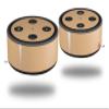 Skin Wrap Decal Set 2 Pack for Amazon Echo Dot 2 - Solids Collection Peach (2nd Generation ONLY - Echo NOT Included) view 1