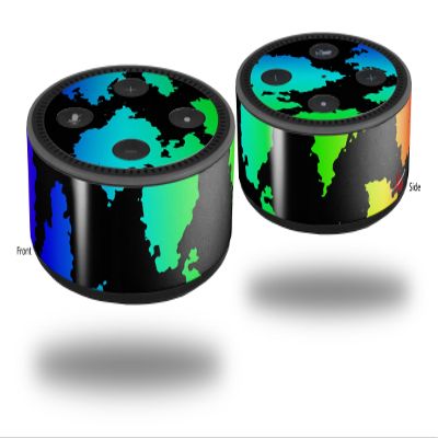 Skin Wrap Decal Set 2 Pack for Amazon Echo Dot 2 - Rainbow Leopard (2nd Generation ONLY - Echo NOT Included)