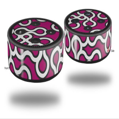 Skin Wrap Decal Set 2 Pack for Amazon Echo Dot 2 - Locknodes 03 Hot Pink (Fuchsia) (2nd Generation ONLY - Echo NOT Included)