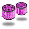 Skin Wrap Decal Set 2 Pack for Amazon Echo Dot 2 - Skull and Crossbones Pattern Pink (2nd Generation ONLY - Echo NOT Included) view 1