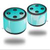 Skin Wrap Decal Set 2 Pack for Amazon Echo Dot 2 - Bokeh Hex Neon Teal (2nd Generation ONLY - Echo NOT Included) view 1