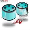 Skin Wrap Decal Set 2 Pack for Amazon Echo Dot 2 - Bokeh Hex Neon Teal (2nd Generation ONLY - Echo NOT Included) view 2