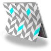 Chevrons Gray and Aqua - Decal Style Vinyl Skin (fits Microsoft Surface Pro 4) view 1