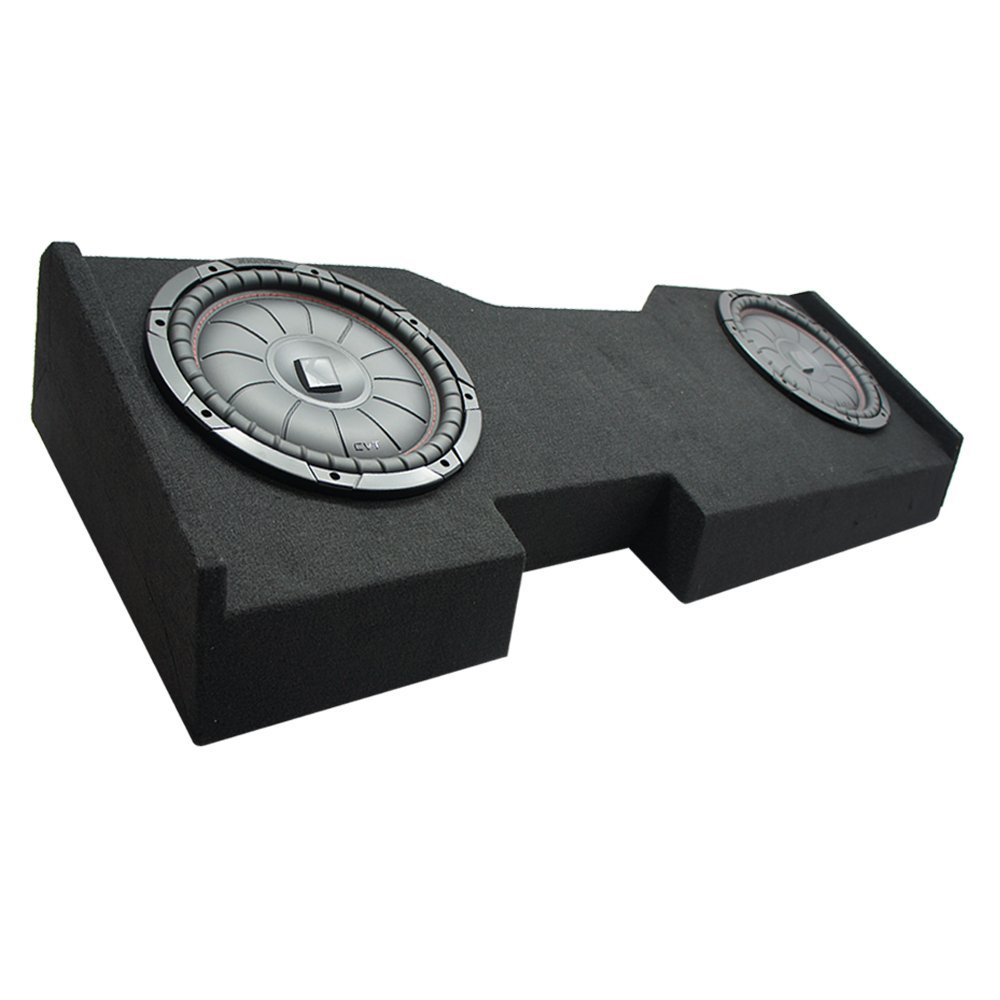 American Sound Connection Compatible with 2014-2018 GMC Sierra Crew Cab Kicker CompVT CVT10 Dual 10" Sub Box 2 Ohm