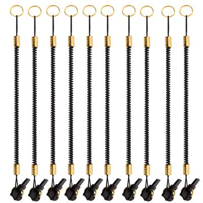 TianCi Stylus Tether 10 Pack of Detachable Elastic Coil Lanyards/Tether Strings with 3.5mm Earphone Jack for Stylus Touch Pens Black