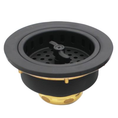 Westbrass R213-62 Wing Nut Style Large Kitchen Basket Strainer, Matte Black