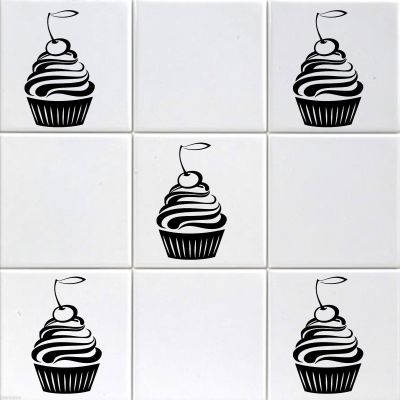 20 Set CUPCAKE Cherry Wall Art Stickers Vinyl Decal Mural Kitchen Nursery Decor Vinyl Wall Art