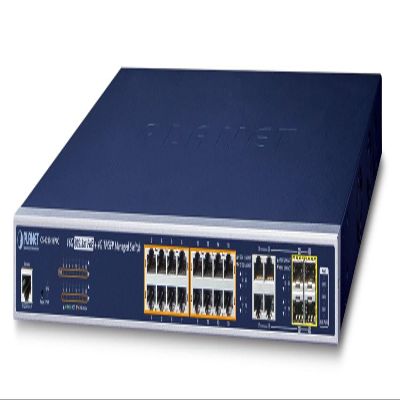 Planet IPv6/IPv4, 16-Port Managed 802.3at POE+ Gigabit Ethernet, GS-4210-16P4C (802.3at POE+ Gigabit Ethernet Switch + 4-Port Gigabit Combo TP/SFP (220W))