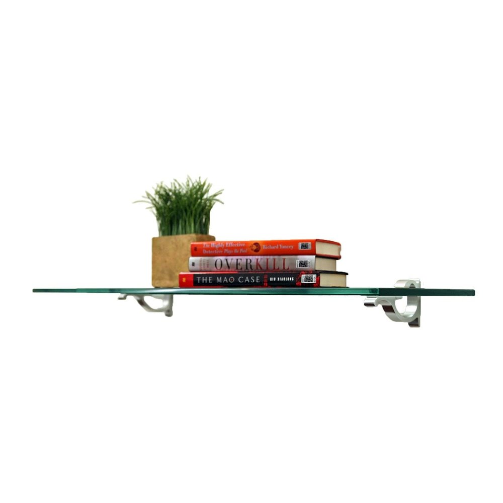 Spancraft Glass M-8x30-Brushed Bronze Monarch Glass Shelf, Brushed Bronze, 8" x 30"