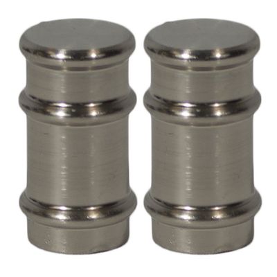 Urbanest Set of 2 Spina Lamp Finials, 1 1/4-inch Tall, Brushed Silver