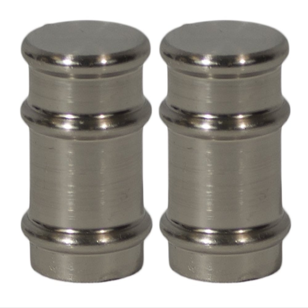 Urbanest Set of 2 Spina Lamp Finials, 1 1/4-inch Tall, Brushed Silver