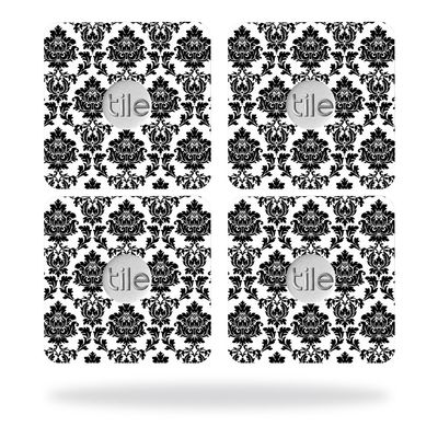 MightySkins Skin Compatible with Tile Slim Key Finder (4 Pack) wrap Cover Sticker Skins Vintage Damask