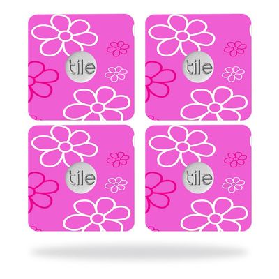 MightySkins Skin Compatible with Tile Slim Key Finder (4 Pack) wrap Cover Sticker Skins Flower Power