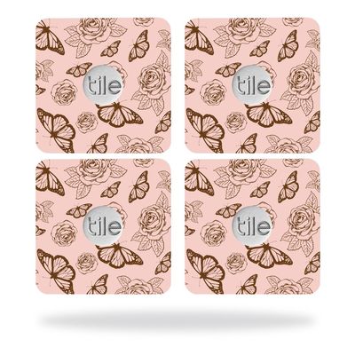 MightySkins Skin Compatible with Tile Slim Key Finder (4 Pack) wrap Cover Sticker Skins Butterfly Garden