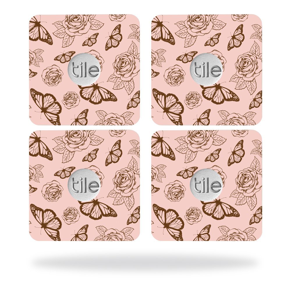 MightySkins Skin Compatible with Tile Slim Key Finder (4 Pack) wrap Cover Sticker Skins Butterfly Garden