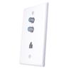 Skywalker Wall Plate w/Dual 3.0Ghz F-81 and Phone Connector (White) view 3