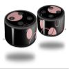 Skin Wrap Decal Set 2 Pack for Amazon Echo Dot 2 - Lots of Dots Pink on Black (2nd Generation ONLY - Echo NOT Included) view 1