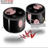 Skin Wrap Decal Set 2 Pack for Amazon Echo Dot 2 - Lots of Dots Pink on Black (2nd Generation ONLY - Echo NOT Included) view 2