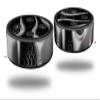 Skin Wrap Decal Set 2 Pack for Amazon Echo Dot 2 - Metal Flames Chrome (2nd Generation ONLY - Echo NOT Included) view 1