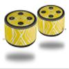 Skin Wrap Decal Set 2 Pack for Amazon Echo Dot 2 - Wavey Yellow (2nd Generation ONLY - Echo NOT Included) view 1