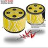 Skin Wrap Decal Set 2 Pack for Amazon Echo Dot 2 - Wavey Yellow (2nd Generation ONLY - Echo NOT Included) view 2