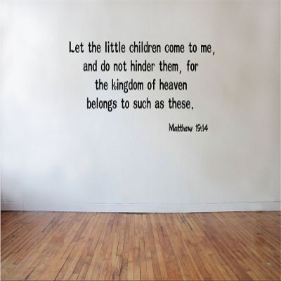 Blinggo Let The Little Children Come to Me Bible Wall Quote Matthew 19:14 Vinyl Decal
