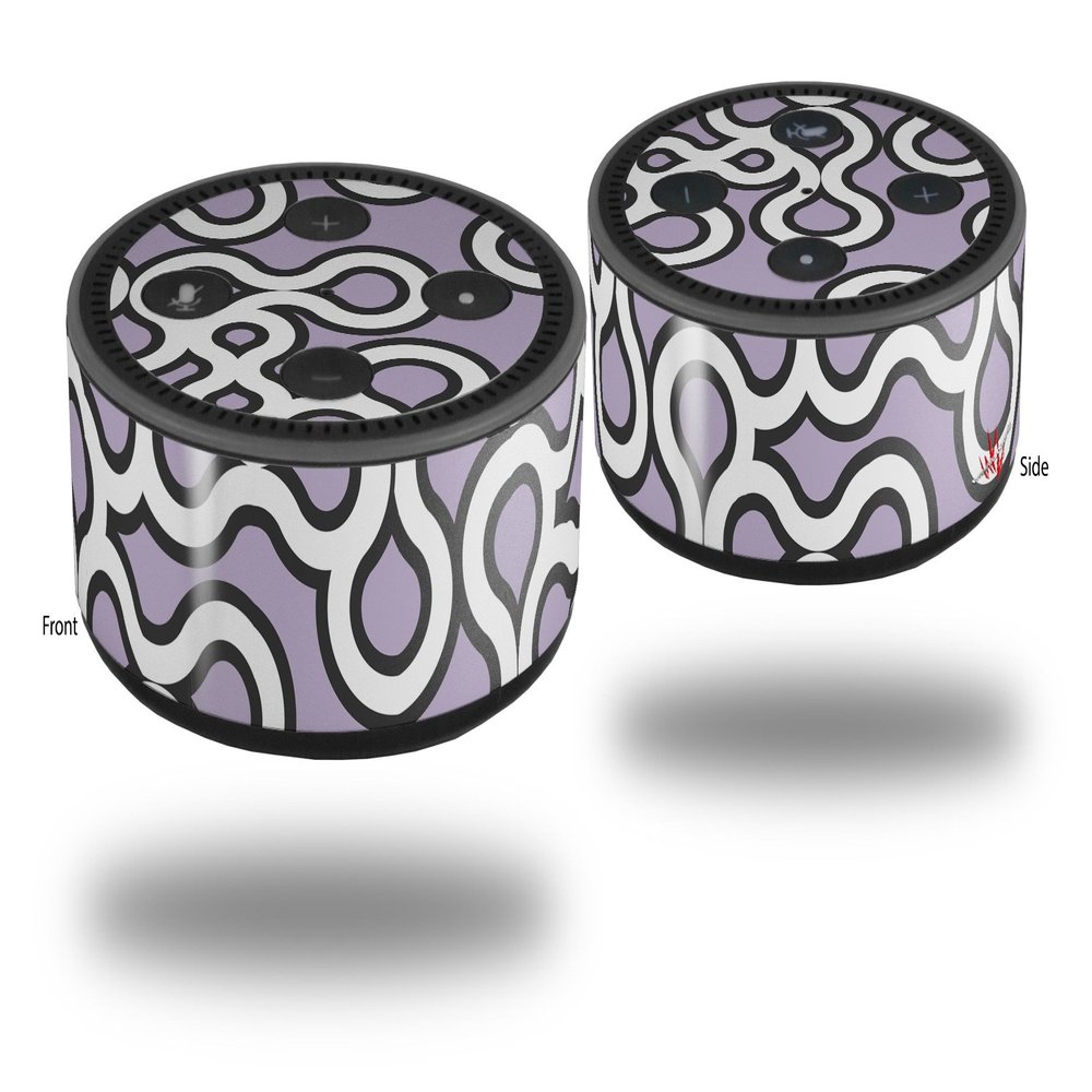 Skin Wrap Decal Set 2 Pack for Amazon Echo Dot 2 - Locknodes 03 Lavender (2nd Generation ONLY - Echo NOT Included)