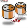 Skin Wrap Decal Set 2 Pack for Amazon Echo Dot 2 - Psycho Stripes Orange and White (2nd Generation ONLY - Echo NOT Included) view 2
